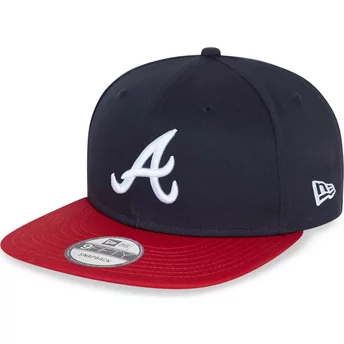 Gorra plana azul marino y roja snapback 9FIFTY Essential de Atlanta Braves MLB de New Era