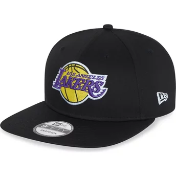 Gorra plana negra snapback 9FIFTY Essential de Los Angeles Lakers NBA de New Era