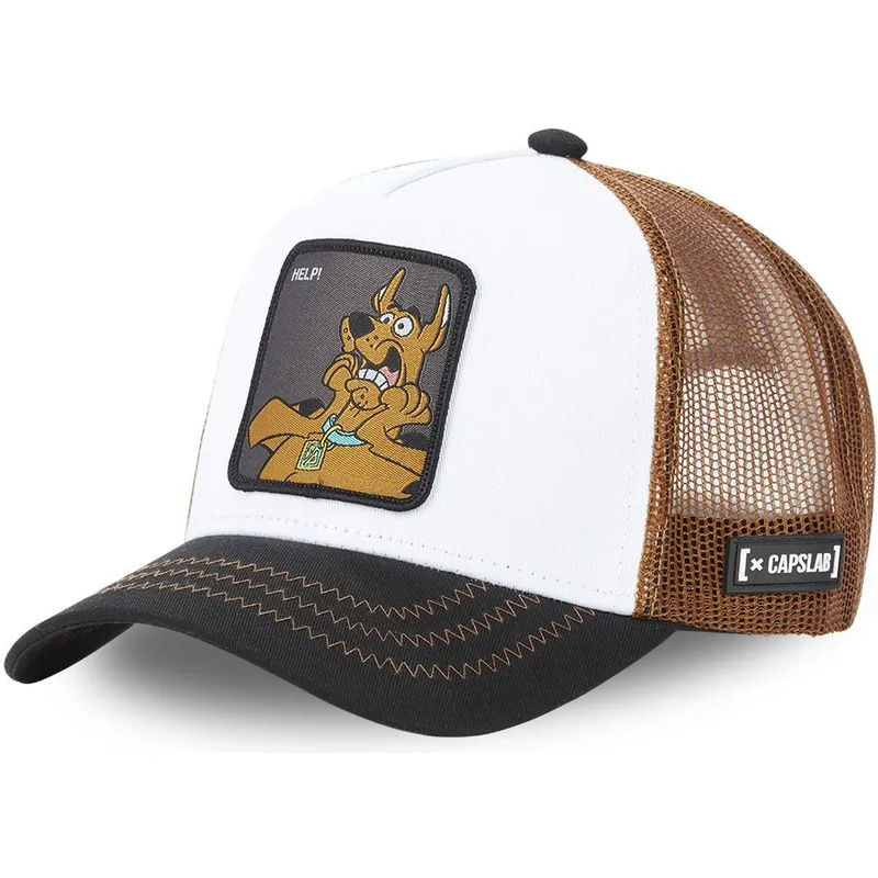 Cap Relspam Gorra trucker blanca, marrón y negra Scooby-Doo Help! REL Scooby-Doo de ...