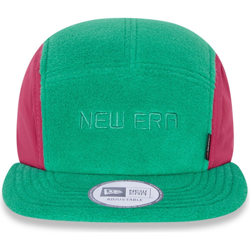 gorra-plana-verde-y-rosa-ajustable-camper-polartec-fleece-de-new-era