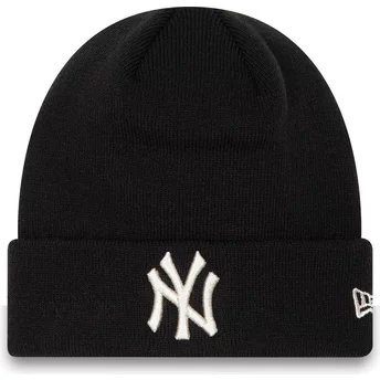Gorro negro para mujer Cuff Metallic de New York Yankees MLB de New Era