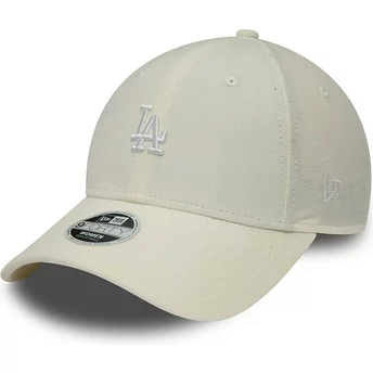 Gorra curva beige ajustable para mujer 9FORTY Cord Mini Logo de Los Angeles Dodgers MLB de New Era