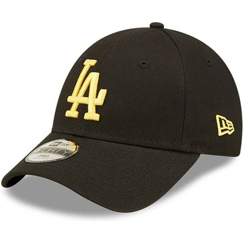 gorra-curva-negra-ajustable-para-nino-con-logo-dorado-9forty-league-essential-de-los-angeles-dodgers-mlb-de-new-era