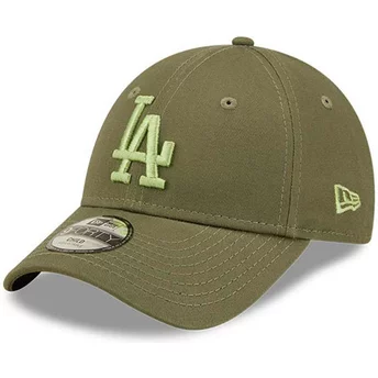 Gorra curva verde ajustable para niño con logo verde 9FORTY League Essential de Los Angeles Dodgers MLB de New Era