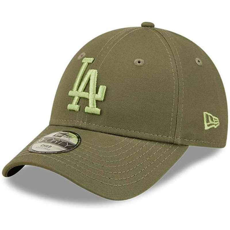 gorra-curva-verde-ajustable-para-nino-con-logo-verde-9forty-league-essential-de-los-angeles-dodgers-mlb-de-new-era