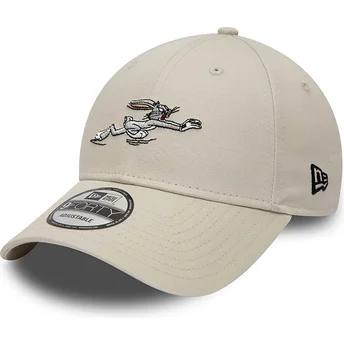 Gorra curva beige ajustable 9FORTY de Bugs Bunny Looney Tunes de New Era