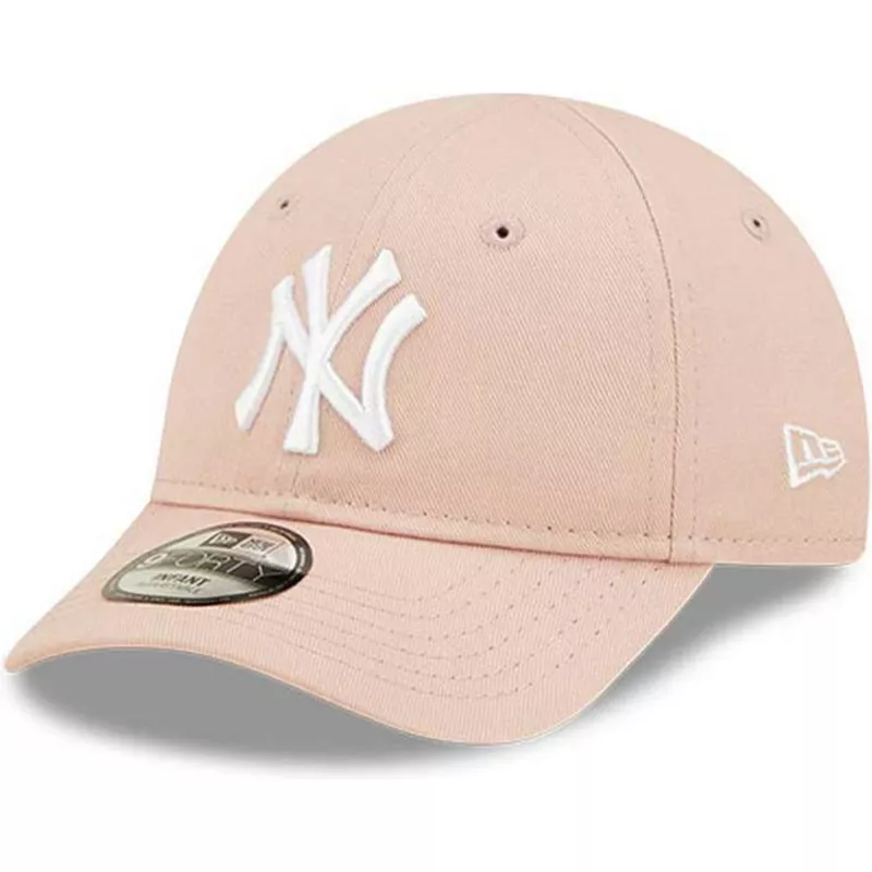 gorra-curva-rosa-ajustable-para-nino-pequeno-9forty-league-essential-de-new-york-yankees-mlb-de-new-era