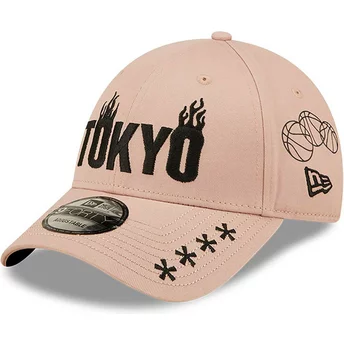 Gorra curva rosa ajustable Tokyo 9FORTY Graphic de New Era