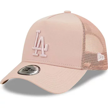Gorra trucker rosa con logo rosa A Frame Tonal Mesh de Los Angeles Dodgers MLB de New Era