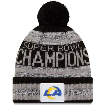 Gorro negro con pompón Parade Knit Super Bowl Champions LVI 2022 de Los Angeles Rams NFL de New Era