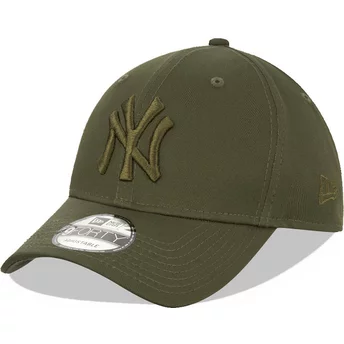 Gorra curva verde snapback con logo verde 9FORTY League Essential de New York Yankees MLB de New Era