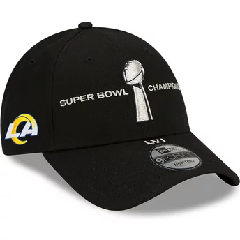 Gorra curva negra snapback 9FORTY Parade Super Bowl Champions LVI 2022 de Los Angeles Rams NFL de New Era