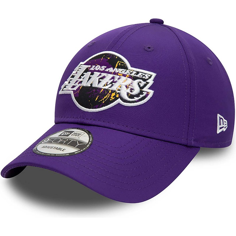 gorra-curva-violeta-ajustable-9forty-print-infill-de-los-angeles-lakers-nba-de-new-era