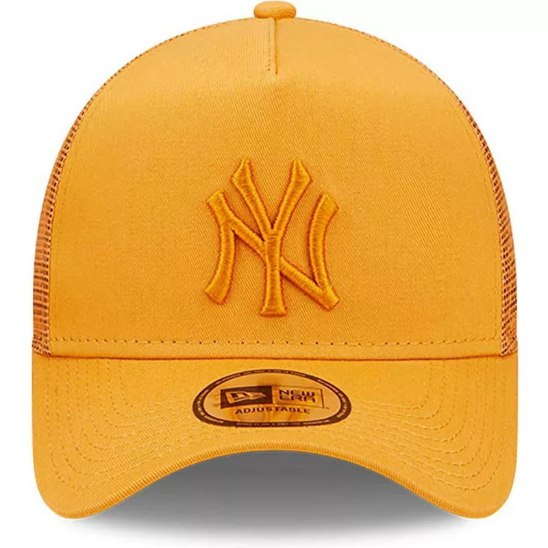 gorra-trucker-naranja-con-logo-naranja-a-frame-tonal-mesh-de-new-york-yankees-mlb-de-new-era