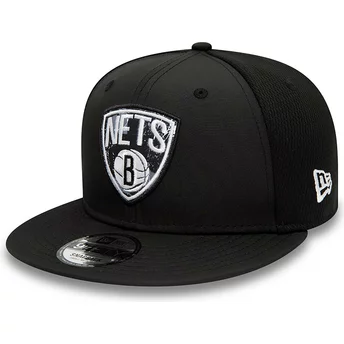 Gorra plana negra snapback 9FIFTY Print Infill de Brooklyn Nets NBA de New Era