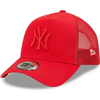 Gorra trucker roja con logo rojo A Frame Tonal Mesh de New York Yankees MLB de New Era