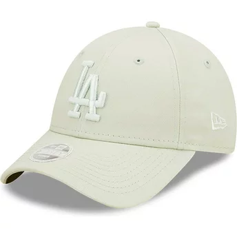 Gorra curva verde claro ajustable para mujer con logo verde claro 9FORTY League Essential de Los Angeles Dodgers MLB de New Era