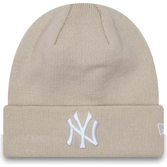 Gorro beige para mujer Cuff League Essential de New York Yankees MLB de New Era