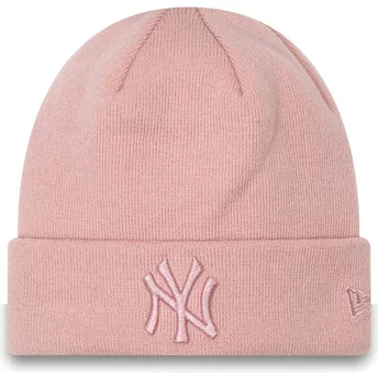 Gorro rosa para mujer con logo rosa Cuff Metallic de New York Yankees MLB de New Era