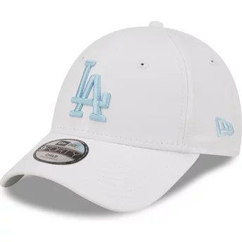 Gorra curva blanca ajustable con logo azul para niño 9FORTY League Essential de Los Angeles Dodgers MLB de New Era