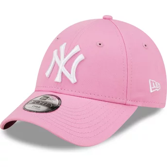 Gorra curva rosa ajustable para niño 9FORTY League Essential de New York Yankees MLB de New Era