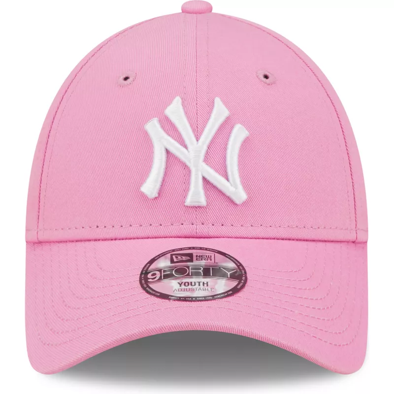 gorra-curva-rosa-ajustable-para-nino-9forty-league-essential-de-new-york-yankees-mlb-de-new-era