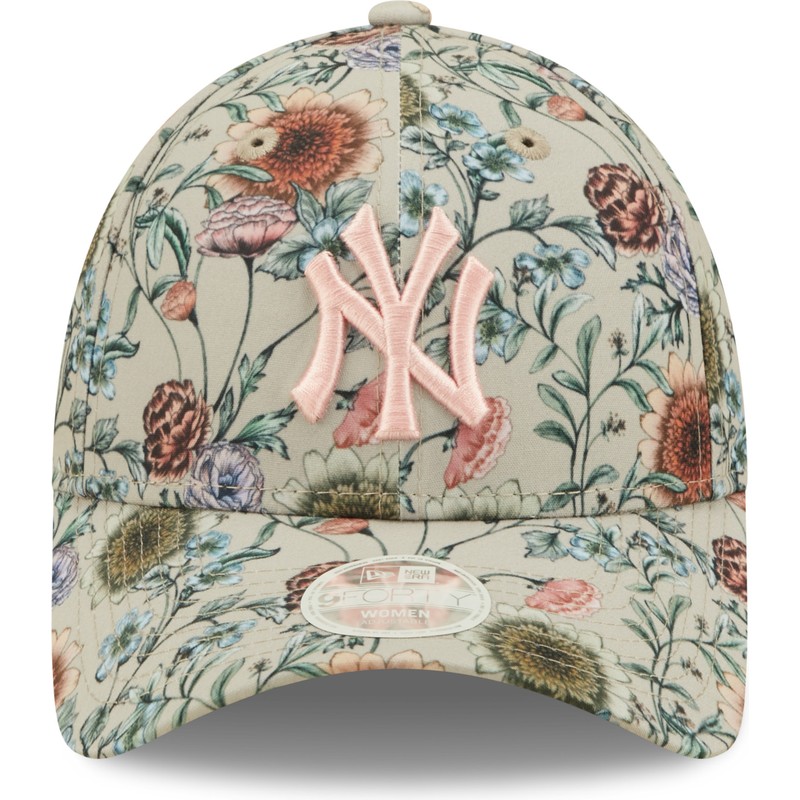 gorra-curva-beige-ajustable-para-mujer-9forty-all-over-print-floral-de-new-york-yankees-mlb-de-new-era