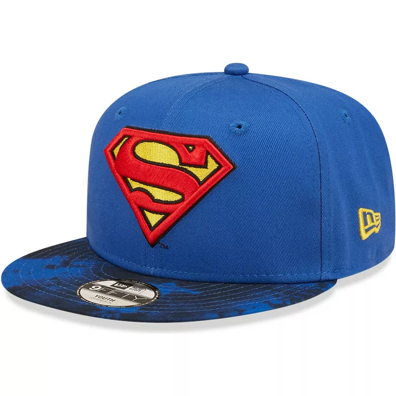gorra-plana-azul-snapback-para-nino-9fifty-de-superman-dc-comics-de-new-era