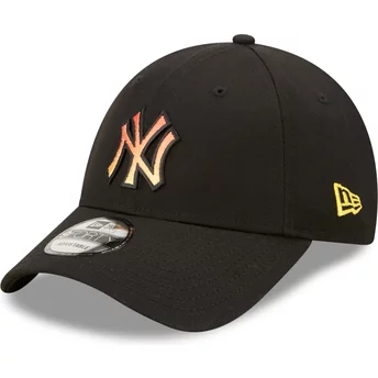Gorra curva negra ajustable con logo naranja 9FORTY Gradient Infill de New York Yankees MLB de New Era