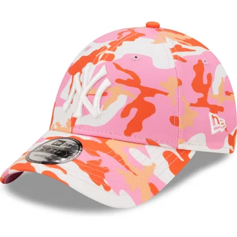 Gorra curva rosa ajustable 9FORTY All Over Print Seasonal de New York Yankees MLB de New Era