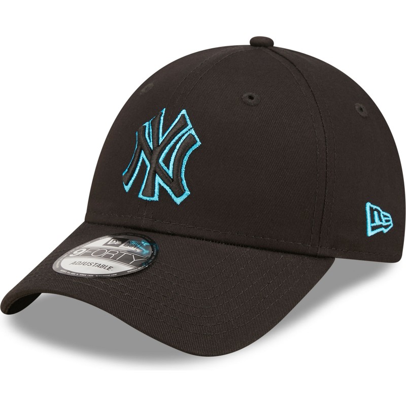 gorra-curva-negra-ajustable-con-logo-azul-9forty-neon-outline-de-new-york-yankees-mlb-de-new-era