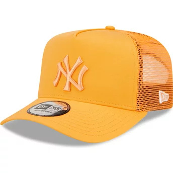 Gorra trucker naranja con logo naranja A Frame Tonal Mesh de New York Yankees MLB de New Era