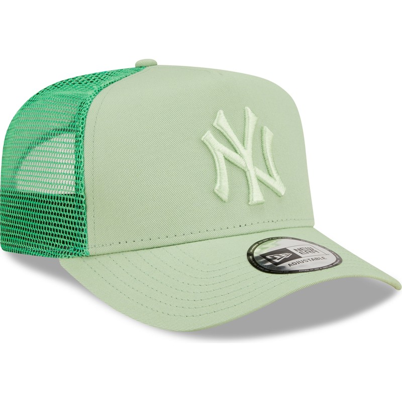 gorra-trucker-verde-claro-con-logo-verde-a-frame-tonal-mesh-de-new-york-yankees-mlb-de-new-era