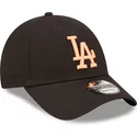 gorra-curva-negra-ajustable-con-logo-naranja-9forty-league-essential-de-los-angeles-dodgers-mlb-de-new-era