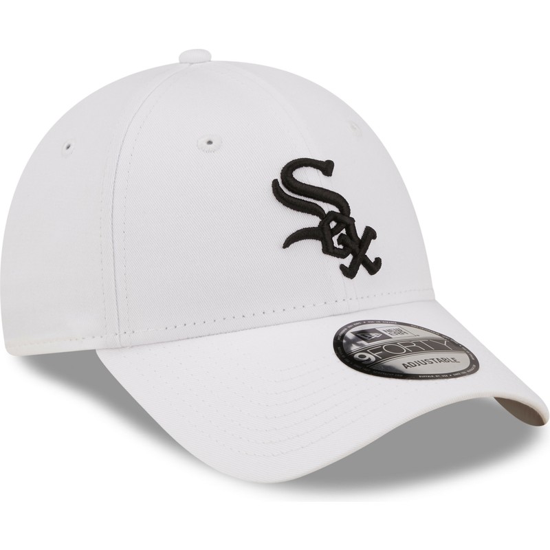 gorra-curva-blanca-ajustable-con-logo-negro-9forty-league-essential-de-chicago-white-sox-mlb-de-new-era