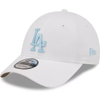 Gorra curva blanca ajustable con logo azul 9FORTY League Essential de Los Angeles Dodgers MLB de New Era