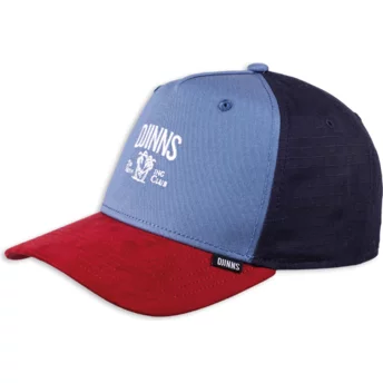 Gorra curva azul y roja ajustable Do Nothing Club HFT DNC Mix Fabric de Djinns