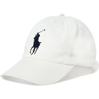 Gorra curva blanca ajustable con logo negro Big Pony Chino Classic Sport de Polo Ralph Lauren