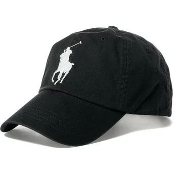 Gorra curva negra ajustable con logo blanco Big Pony Chino Classic Sport de Polo Ralph Lauren
