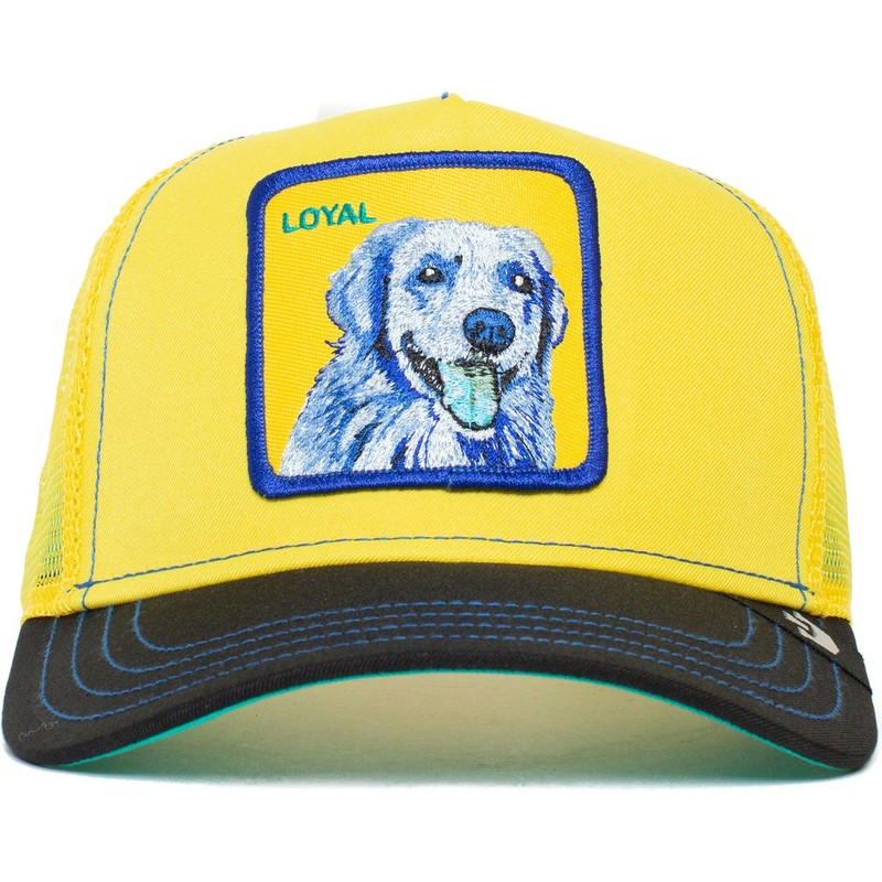 gorra-trucker-amarilla-y-negra-perro-labrador-retriever-loyal-doggy-trip-the-farm-de-goorin-bros