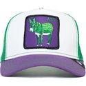 gorra-trucker-blanca-verde-y-violeta-burro-ass-donkey-trip-the-farm-de-goorin-bros