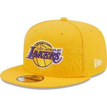 Gorra plana amarilla snapback 9FIFTY Draft Edition 2023 de Los Angeles Lakers NBA de New Era