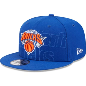 Gorra plana azul snapback 9FIFTY Draft Edition 2023 de New York Knicks NBA de New Era