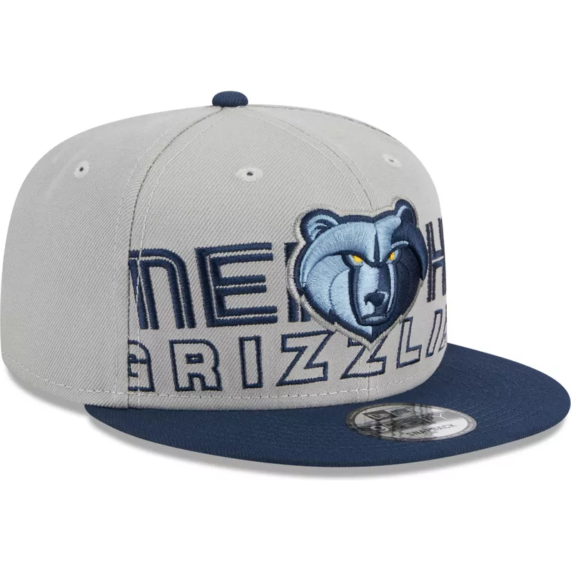 gorra-plana-gris-y-azul-marino-snapback-9fifty-draft-edition-2023-de-memphis-grizzlies-nba-de-new-era