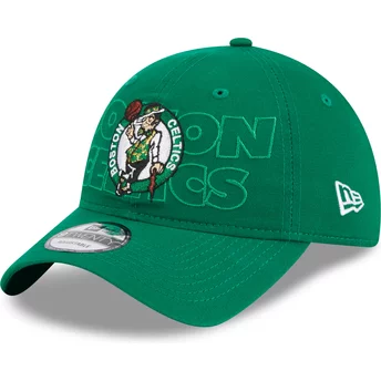 Gorra curva verde ajustable 9TWENTY Draft Edition 2023 de Boston Celtics NBA de New Era