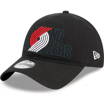 Gorra curva negra ajustable 9TWENTY Draft Edition 2023 de Portland Trail Blazers NBA de New Era