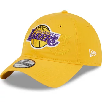 Gorra curva amarilla ajustable 9TWENTY Draft Edition 2023 de Los Angeles Lakers NBA de New Era
