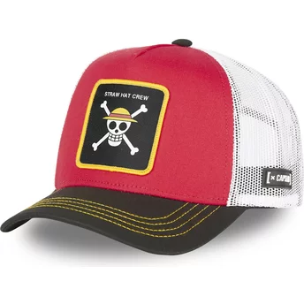 Gorra trucker roja, blanca y negra Straw Hat Pirates ONE2 One Piece de Capslab