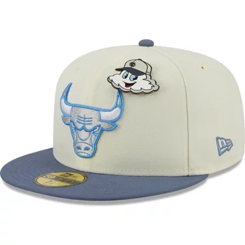 Gorra plana gris y azul ajustada 59FIFTY The Elements Air Pin de Chicago Bulls NBA de New Era