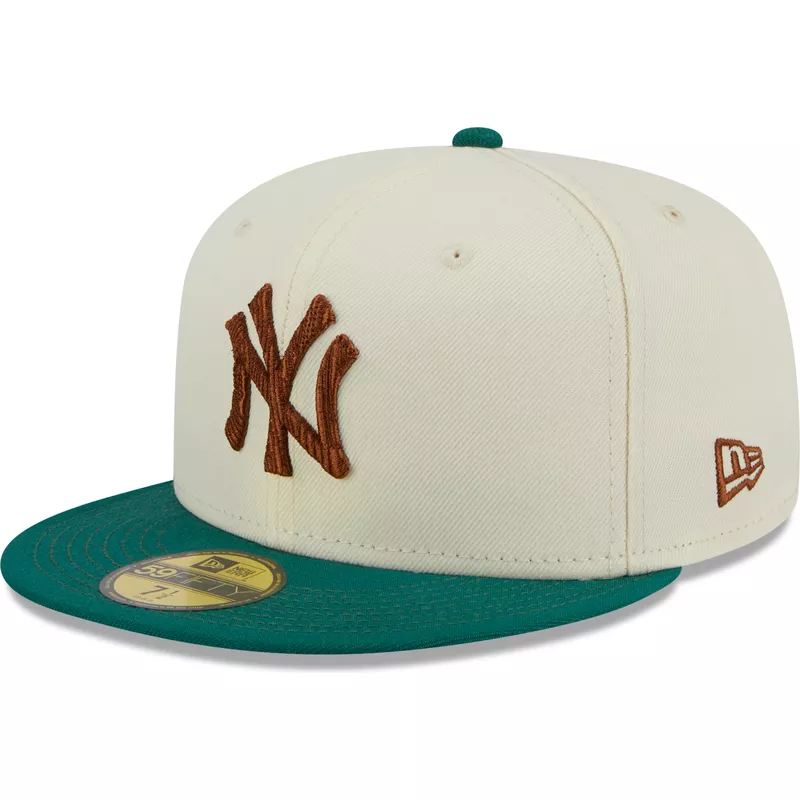gorra-plana-gris-y-verde-ajustada-con-logo-marron-59fifty-camp-de-new-york-yankees-mlb-de-new-era